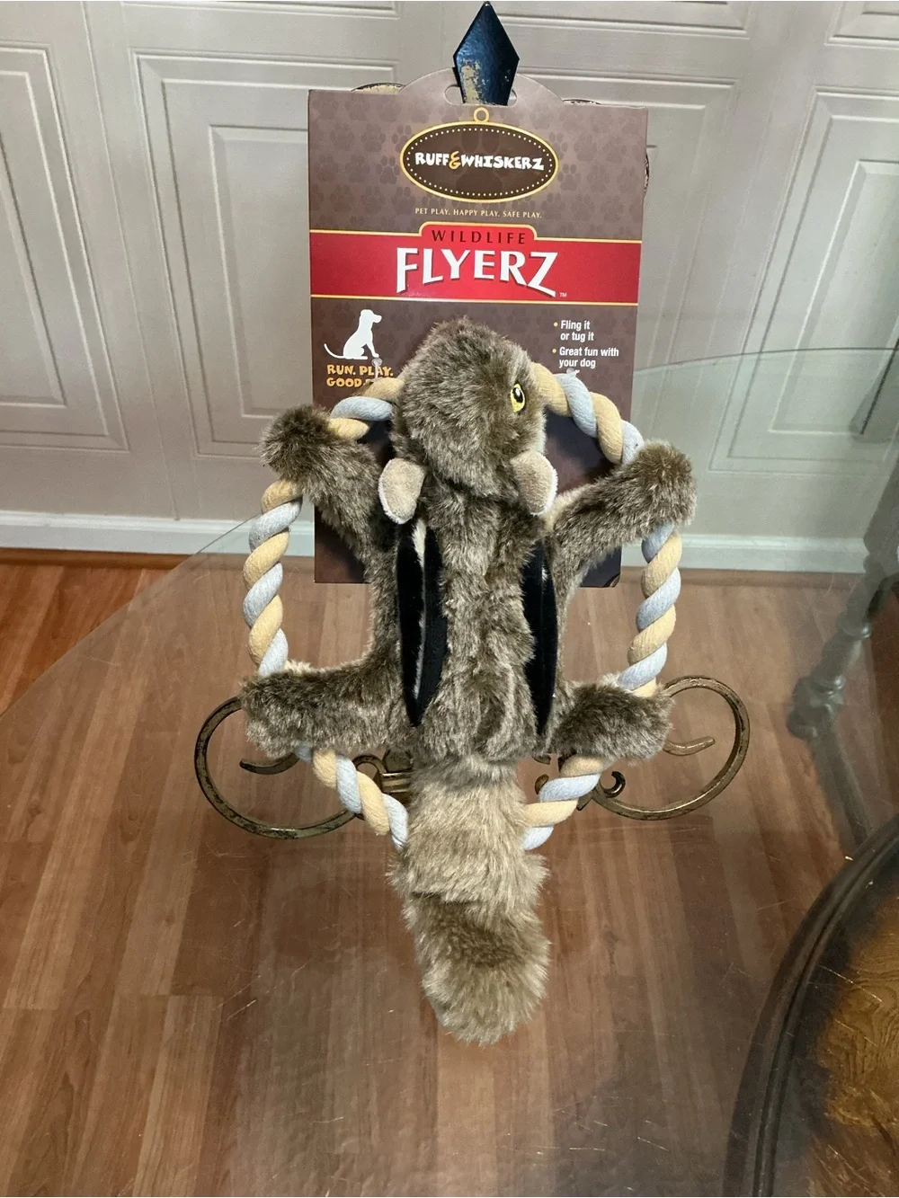 Brand New Interactive Ruff & Whiskerz Flyerz Chipmunk 12”Dog Toy With Squeaker